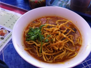 Kao Soi - Famous northern Thailand curry chicken noodle soup